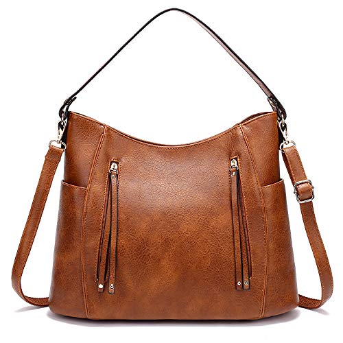 Gladdon Hobo Bags for Women,Ladies Leather Handbags Fashion Crossbody Bag Large Multi Pocket Shoulder Tote Bag 2pc