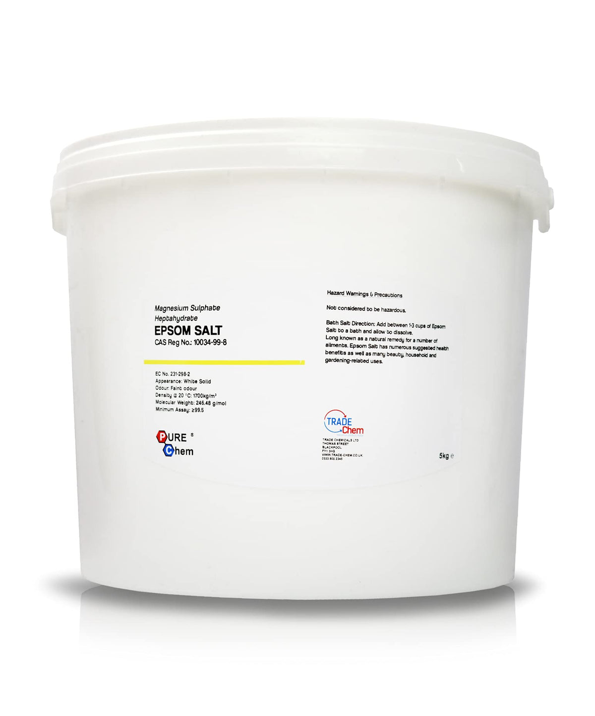 Epsom Salts | Food Grade | Magnesium Sulphate Bath Salts (5Kg)