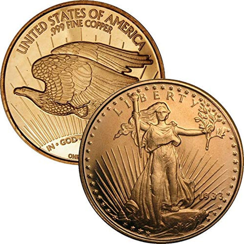 1 oz .999 Pure Copper Round/Challenge Coin (Saint Gaudens)