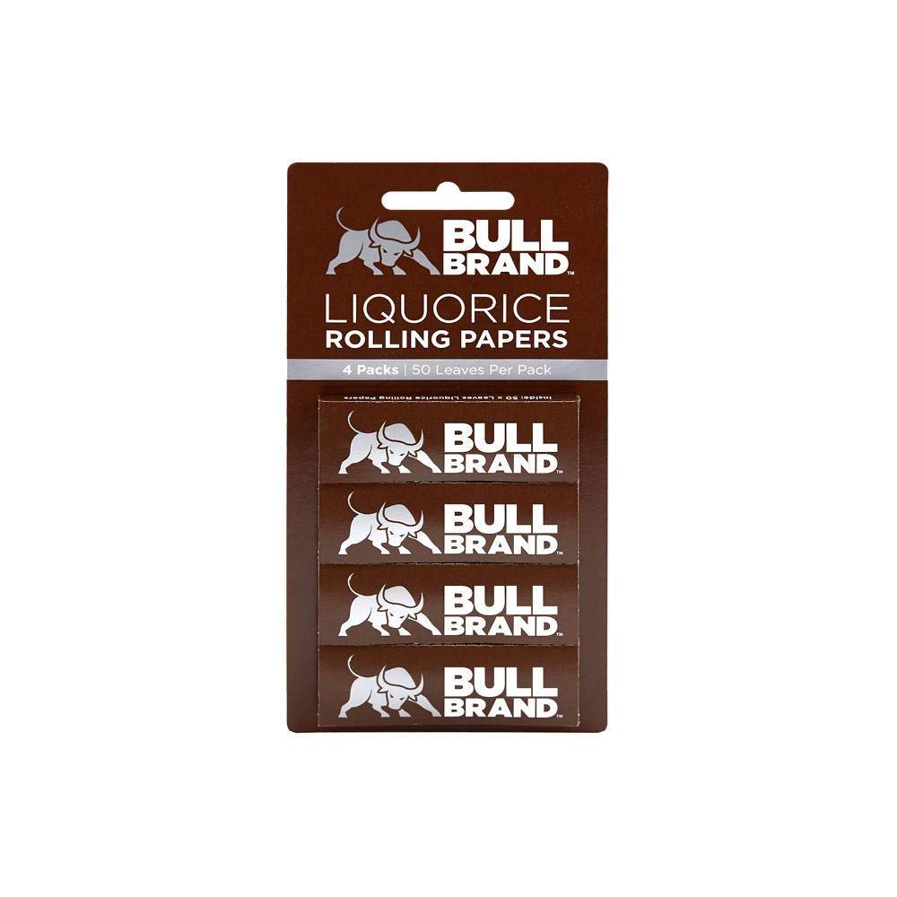 BULL BRAND Liquorice 4-Piece Rolling Papers 25 Pack