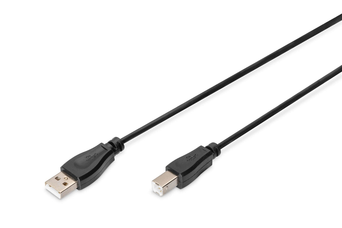 DIGITUS AK-300102-018-S 1.8m Length USB 2.0 A Male - B Male Connection Cable - Black