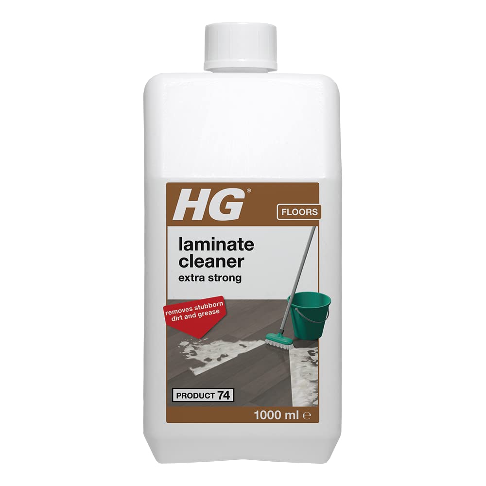 HG Laminate Cleaner Extra Strong 74, Powerful Solution Tackles Stubborn Dirt & Grease, Highly Concentrated Mopping Cleaner & Polish/Coating Remover for Artificial Wood Floors- 1 Litre (134100106)