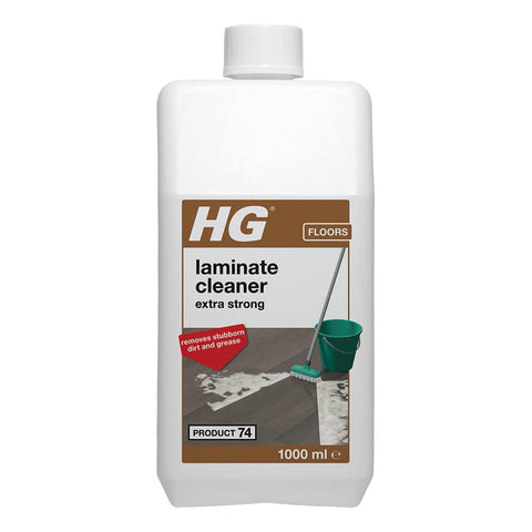 HG Laminate Cleaner Extra Strong 74, Powerful Solution Tackles Stubborn Dirt & Grease, Highly Concentrated Mopping Cleaner & Polish/Coating Remover for Artificial Wood Floors- 1 Litre (134100106)