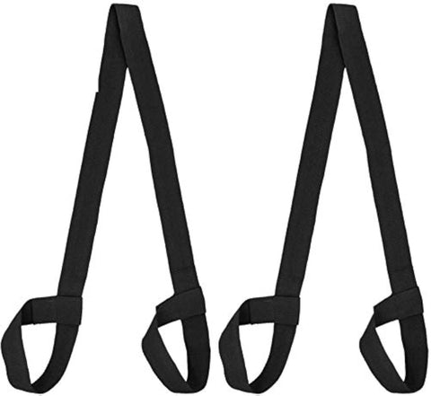 Durable Yoga Mat Harness Strap Sling, Yoga Mat Carrying Strap - Black 2pcs