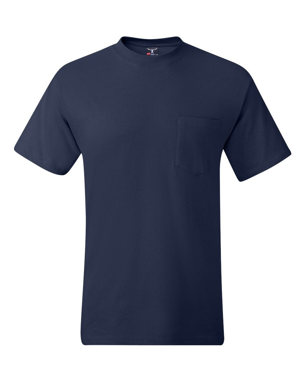 Hanes Beefy-T Adult Pocket T 2PK_Navy_XL