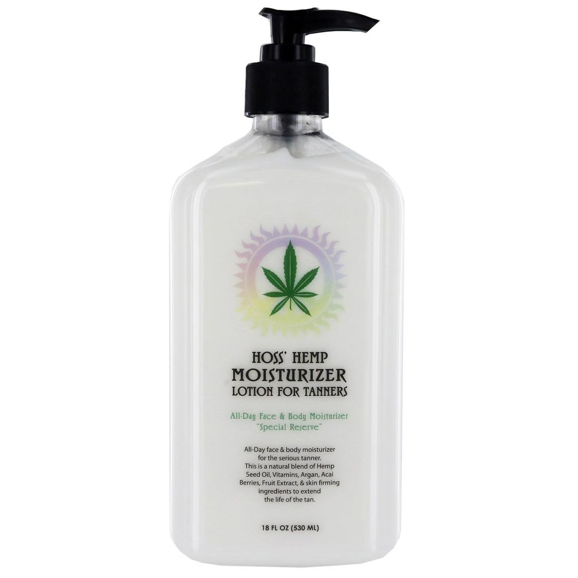 Hoss' Hemp Moisturizer Lotion For Tanners 18oz