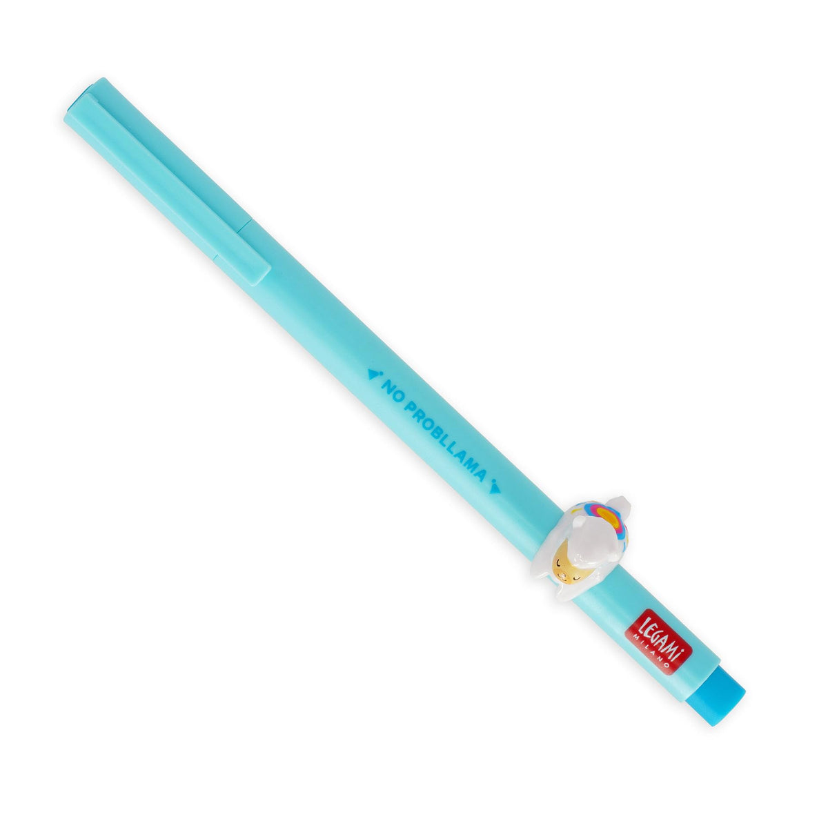 Legami - Gel Pen - Lovely Friends, Removable and Recombinable Decorative Animal, Prevents Rolling, Blue Ink, Fine Tip 0.5 mm, Blade Theme
