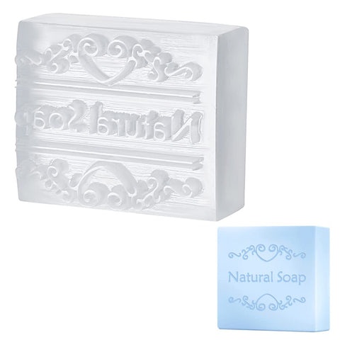 CRASPIRE Handmade Soap Stamp Floral Natural Soap Acrylic Soap Stamp Letter Soap Chapter Embossing Stamp Mini Seal for Soap Clay Biscuits Gummies Arts Crafts Making Projects DIY Gift