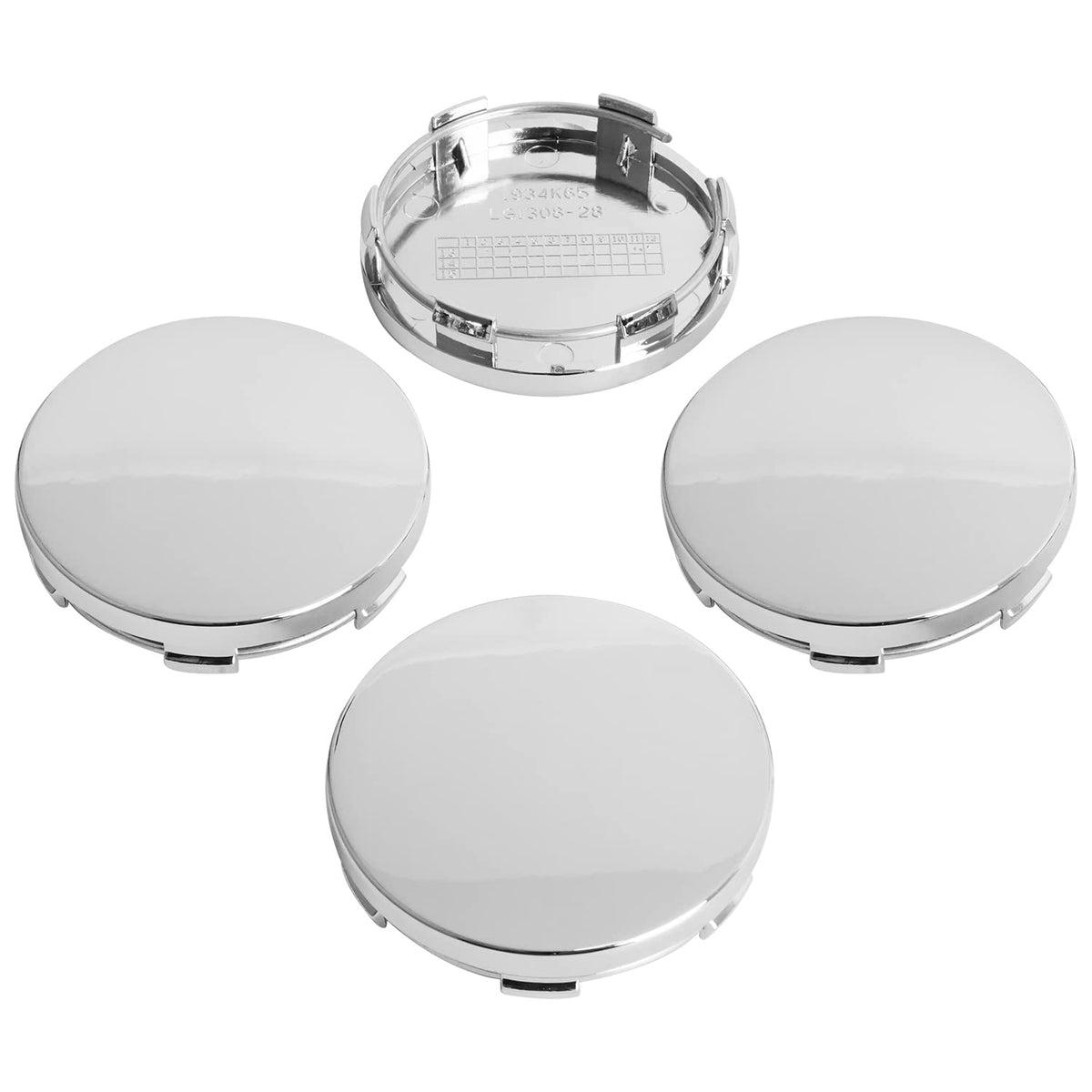 KitsPro 2.6Inch 65MM Wheel Center Caps for Ford Expedition Explorer Ranger F150 Rim Hub Caps FL34 1A096, Pack of 4 (Chrome, Outer 65MM, Inner 61MM)