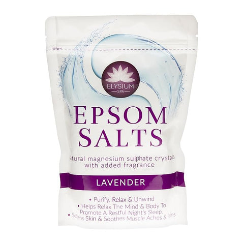Elysium Spa Epsom Salts, Bath Salts Natural Magnesium Sulphate Relax Muscle Aches (450g Epsom Salts Lavender)