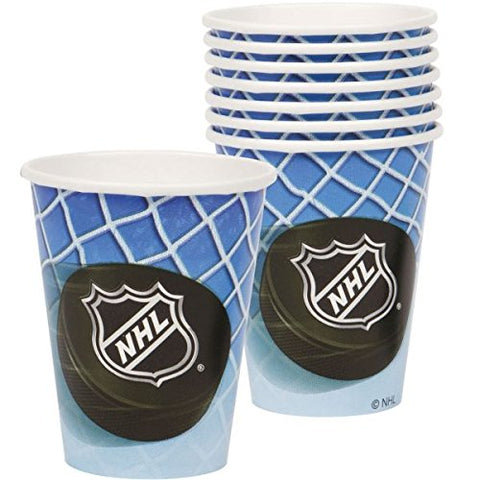 Amscan 583834 NHL Ice Time! Collection 9 oz. 8 pcs, Paper Party Cups