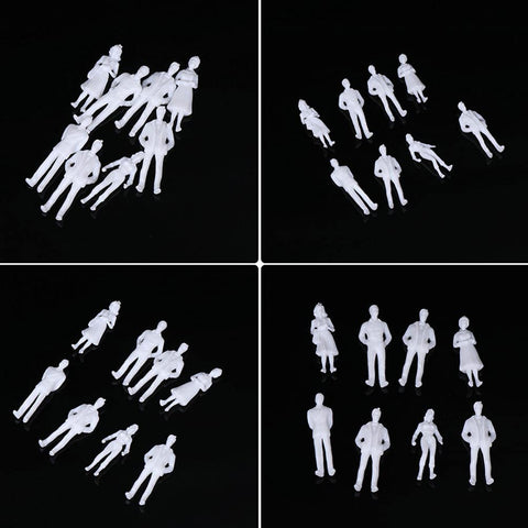 Milisten Miniature Train 30pcs Sand Table White Villain Blueprint Plastic Small Maniquin