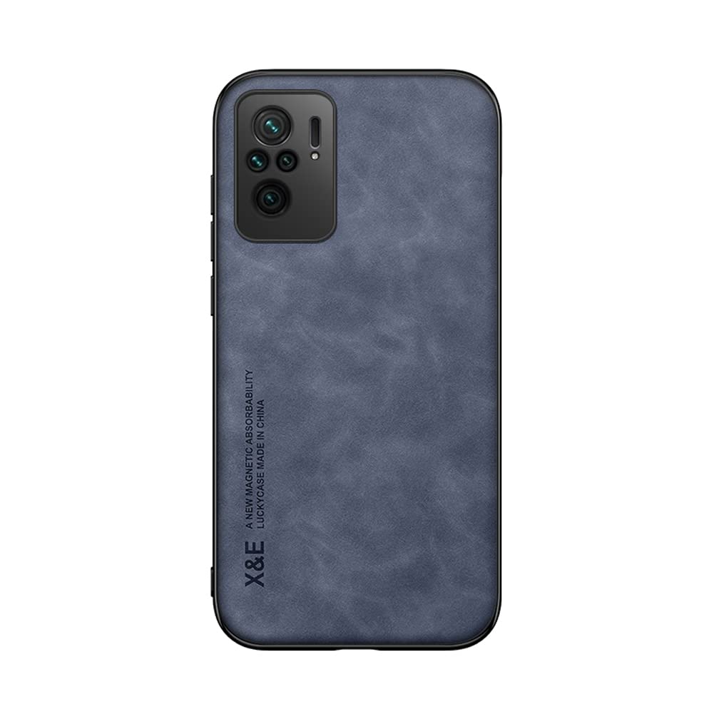 Kepuch Silklike Case for Redmi Note 10 4G/Redmi Note 10s - Cover Bumper Built-in Metal Plate for Redmi Note 10 4G/Redmi Note 10s - Blue