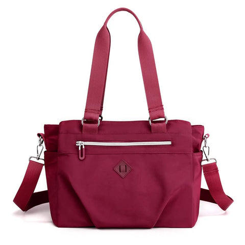 FORPEXIAL Versatile and Waterproof Crossbody Bag for Women - Durable Nylon Messenger Bag with Multiple Pockets (8533#Red)