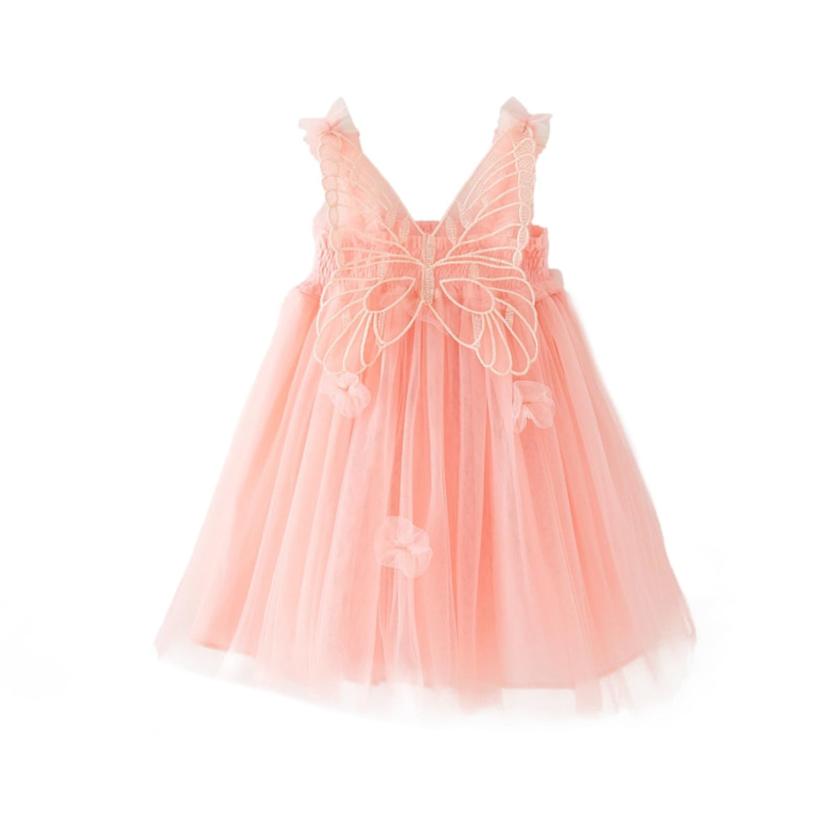 Miipat Baby Girl Dress Tulle Toddler Girls Butterfly Princess Tutu Dresses Sleeveless Baby Flower Girl Dress Birthday Party LightPink 80 12-18 Months