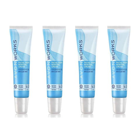 4 x Avon Avon Works Facial Hair Removal Cream -15ml each