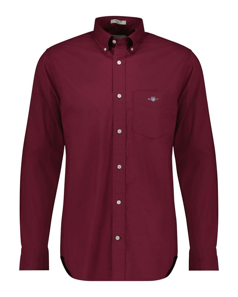 GANT Mens Fit Poplin Shirt Wine Red L