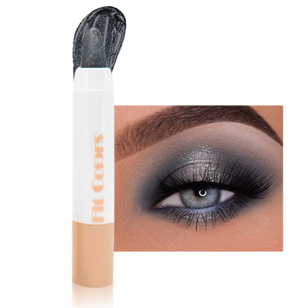 Easilydays Smoky Cream Eyeshadow Pencil, Shimmer Metallic Shimmer Multi-Dimensional Finish for Bold Eye Looks, 3 In 1 High Gloss & Glitter Sleeping Silkworm, Crayon Eyeshadow, Long Lasting No Smudging Pearlescent (#07)