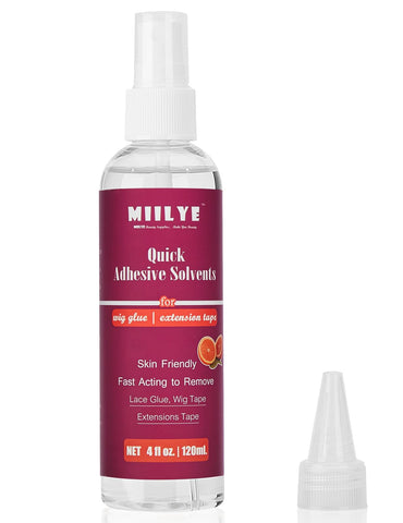 MIILYE Lace Glue Remover/Tape in Extension Remover Spray 4OZ/120ml, Wig Remover for Front Lace Wig Fast Removes Double Sided Adhesive Tape Hair Extensions| Gentle on Skin| No Greasy| Easy to Clean