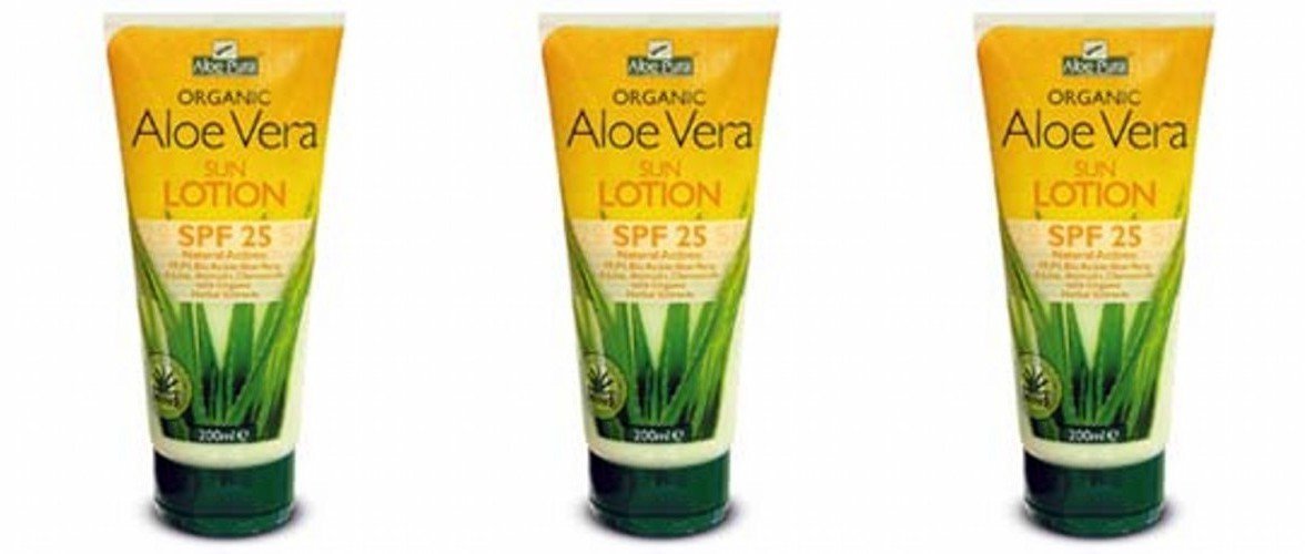 Aloe Pura Aloe Vera Sun Lotion SPF 25 200ml (Pack of 3)
