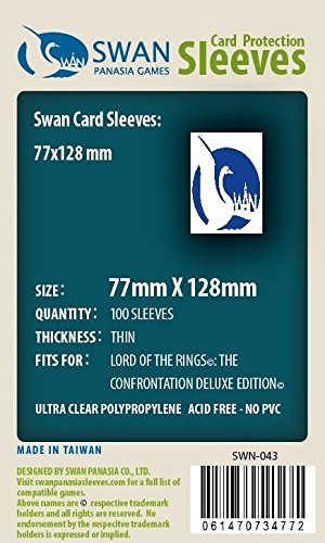Swan Card Sleeves (77x128mm) - 100 Pack, Thin Sleeves - Lord of the Rings:The Confrontation