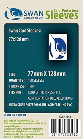 Swan Card Sleeves (77x128mm) - 100 Pack, Thin Sleeves - Lord of the Rings:The Confrontation