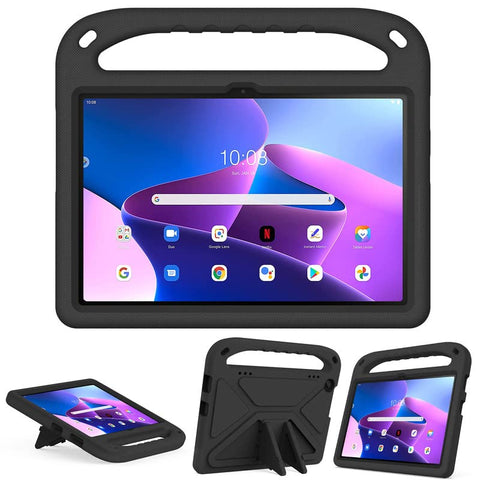 Kids Case For Lenovo M10 3rd Gen TB328FU 10.1-Inch 2022, EVA Foam Lightweight Shockproof Duarable, Tablet Cover with Handle Stand Case For Children Firendly, Black