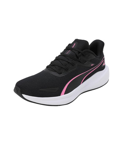 PUMA Unisex Road Running Shoe, Black Fast Pink White, 9 US Men