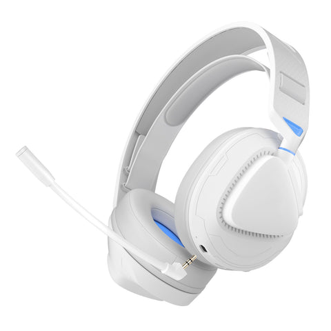 Gaming Headphones, Multifunctional Buttons Wired Gaming Headphones 4 Modes for Computer (White Blue)