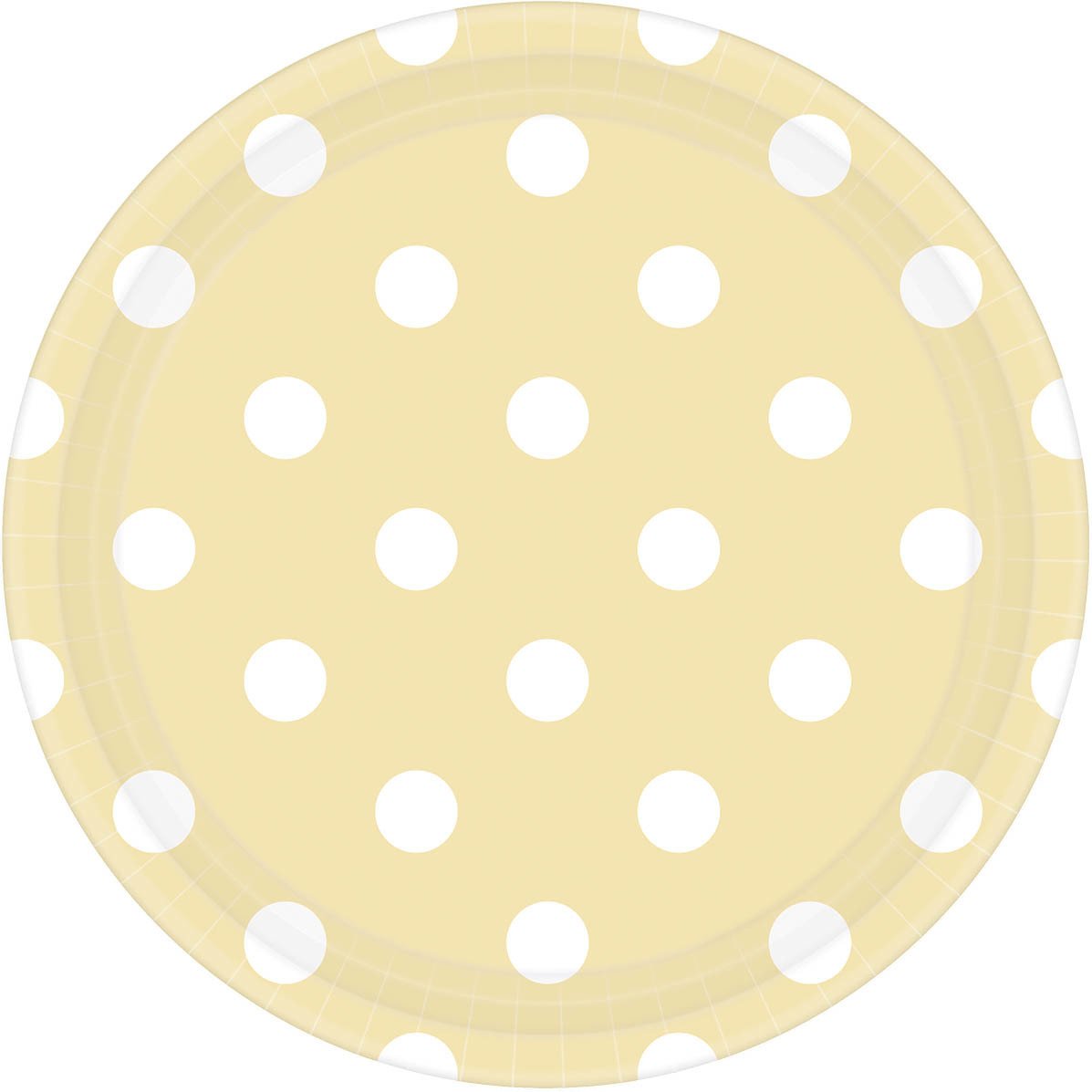 Vanilla CrÃƒÆ’Ã†â€™Ãƒâ€šÃ‚Â¨me Dots Lunch Paper Plates Color Party Disposable Tableware, Round, 9", Pack of 8.