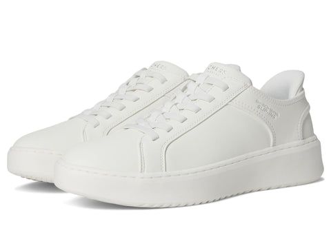 Skechers Men's Court Break-Double Vented Hands Freee Slip-Ins Sneaker, White, 10.5