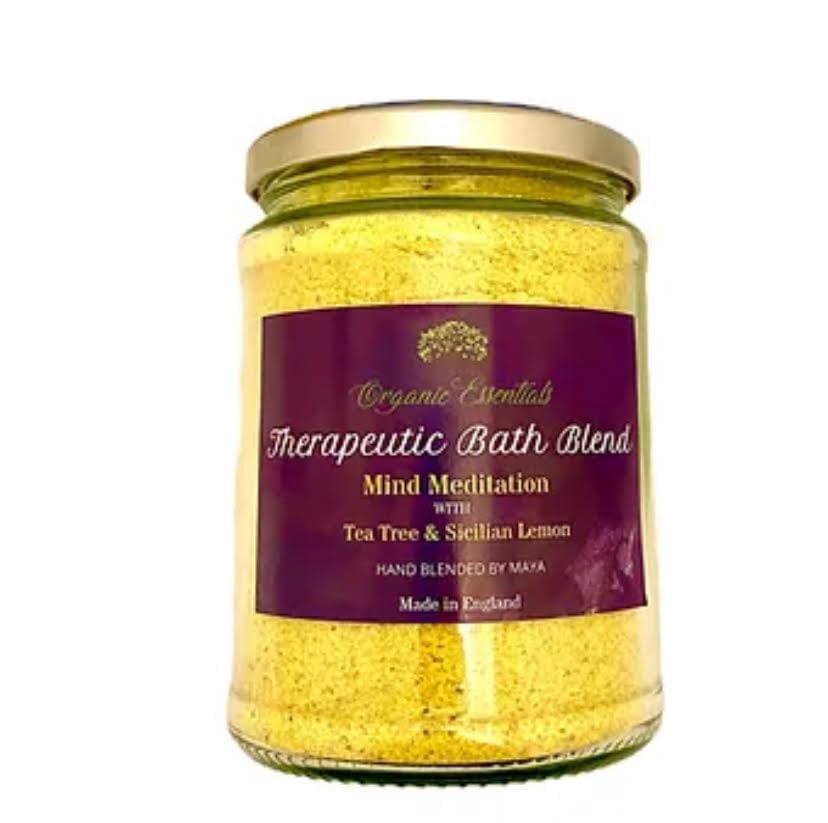 Aromatherapy Vegan Bath Salts, Infused with Tea Tree & Lemon Verbena Essential Oils, Coconut Oils and Cocoa Butters, Natural & Therapeutic, A Great Mind Stimulator