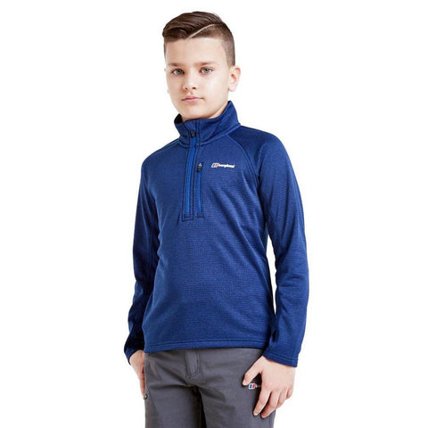 Berghaus Grid Kids Fleece Top with Half-zip Fastening, Kids Midlayer Fleece, Kids Hiking & Outdoor Recreation (14-15 Years, Blue)