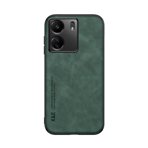 Kepuch Silklike Case for Redmi 13C - Cover Bumper Built-in Metal Plate for Redmi 13C - Green