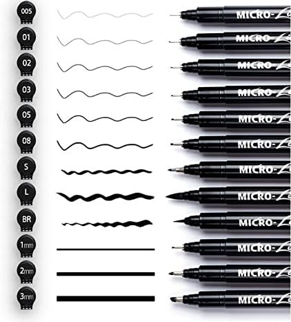 INFINITYPrecision Micro-Line Pens, Black Fineliner Ink Pens, Waterproof Archival Ink Drawing Pens, for Artist Illustration, Sketching, Technical Drawing,Scrapbooking(Black)