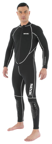 Seac Carezza Man, 2 mm one-Piece Double-Lined Neoprene Suit, Front Zip and PU Knee Pads