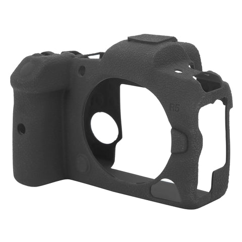 Digital Camera Protective Shell Silicone Case Cover Fit for Canon EOS R5, Anti-Scratch Soft Rubber Lychee Pattern Silicone Cover Protective Casing
