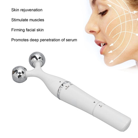 Electric Face Roller, V Shaped Facial Massage Device, Microcurrent Lift Tighten Reduces Aging Wrinkles Face Massager Roller