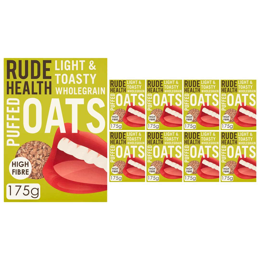Rude Health Puffed Oats 175 Grams. (Pack of 8)