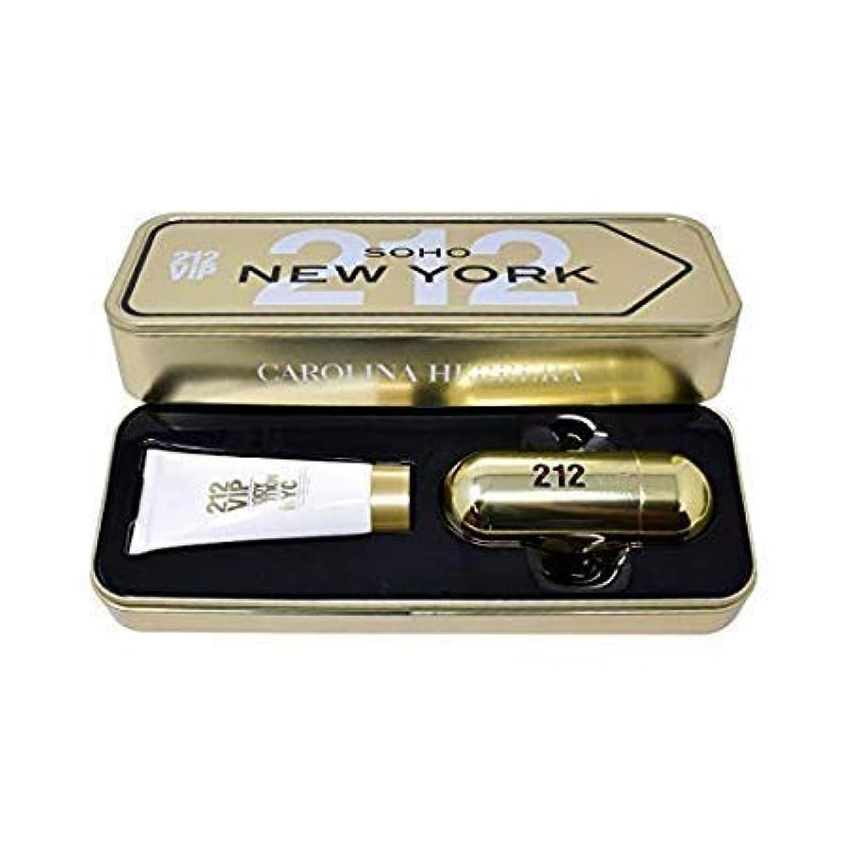 Carolina Herrera 212 Vip For Women 2 Piece Tin Box Set (2.7 Ounce Eau De Parfum Spray + 3.4 Ounce Body Lotion)