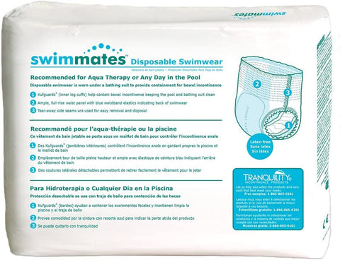 Swimmates Adult Swim Underwear, Pull-Up with Tear-Away Side Seams, Unisex, Disposable, Medium (34"- 48" Waist), 20 Count (Pack of 1)