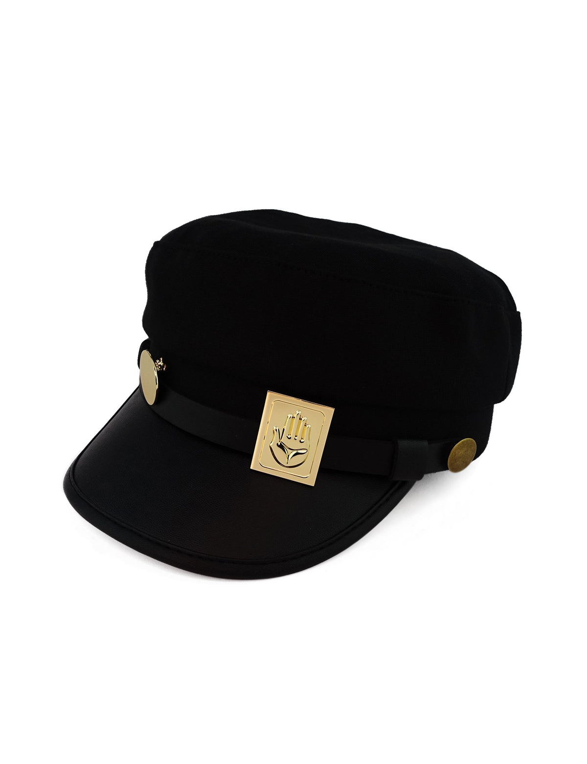 Kujo Jotaro Hat JoJo Black Cap Cool Halloween Cosplay Metal Badge Costume Accessory