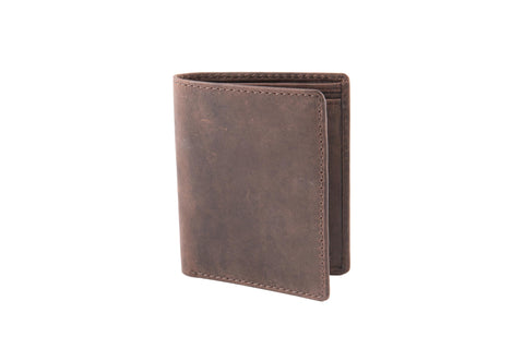 Theodore Bifold Men's Full Grain Leather Wallet - RFID Technology with 18 Card Slots and Bills Pocket - Vertical Male Leather Wallet - Vintage Brown Leather