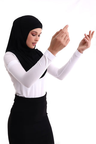 ihvan online, Women's Hijab Muslim Prayer Sleeve, Sleeves to Cover Arms for Women, Soft Stretchy Modest Hijab Arm Sleeves, White, Standard Size