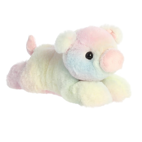 AuroraÂ® Adorable Mini Flopsieâ„¢ Piglet Stuffed Animal - Playful Ease - Timeless Companions - Rainbow 8 Inches
