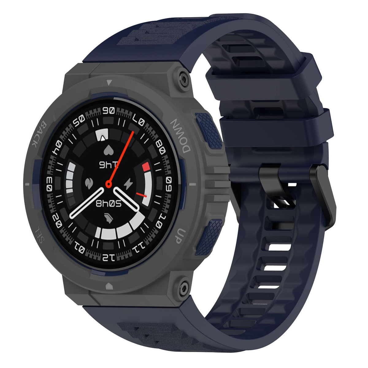 GIOPUEY Strap Compatible with Amazfit Active Edge, Soft silicone Watch Strap, Strap Replacement [Wear-resistant] [breathable] - dark blue