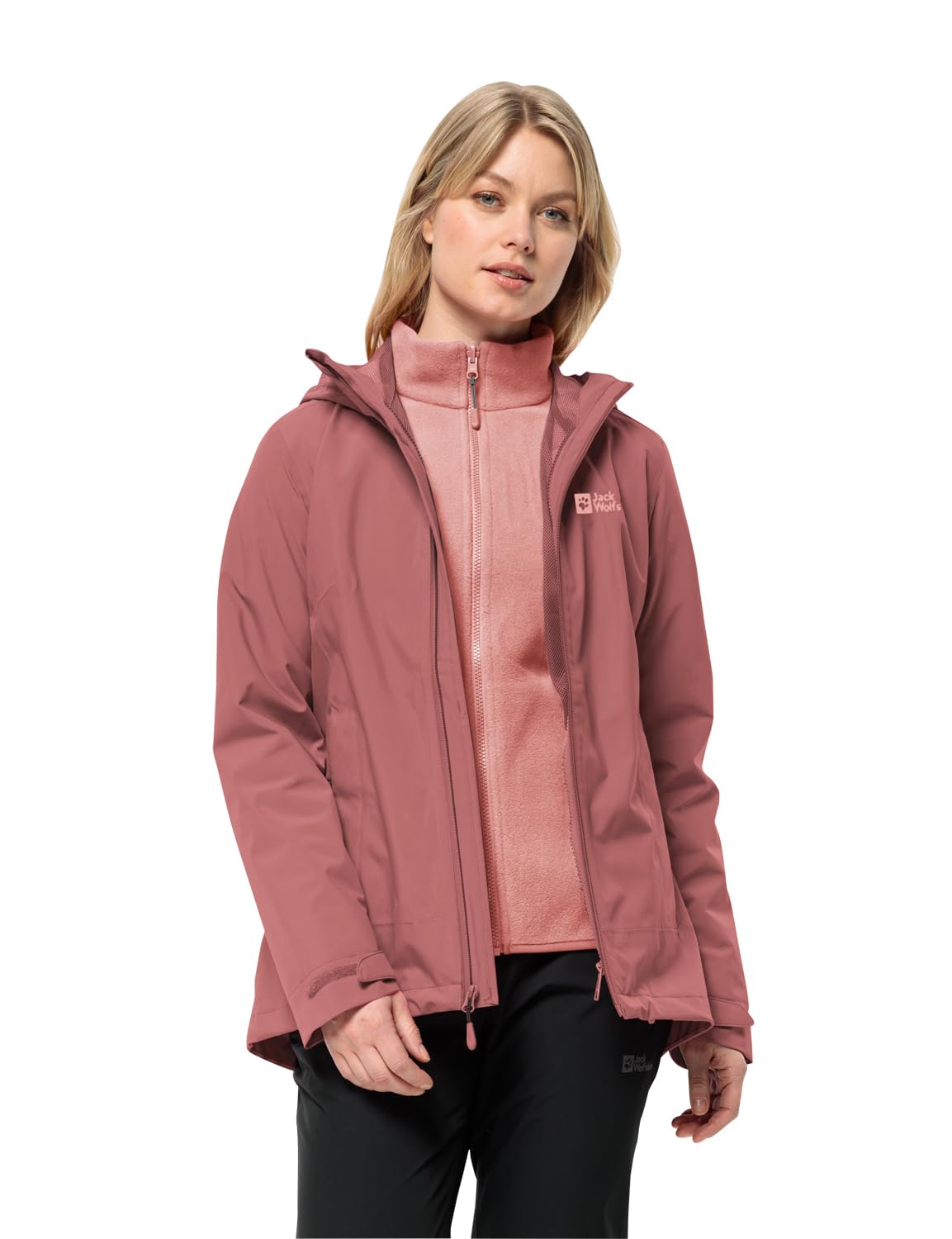 Jack Wolfskin Women's Moonrise 3-in-1 JKT W Jacket, Red Ochre, M