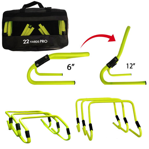 22YardsPro Training Agility Hurdles [6 PACK] - 6", 12" Adjustable Height UK