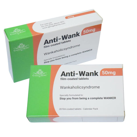 JOKE PILL MEDICATION TABLET BOX Xmas Gift Prank Birthday Card wrapper Unusual Prank April Fools Secret Santa 40th 50th 60th 21st Birthday Rude Mens Ladies For Him Her Boss (Anti-Wank)