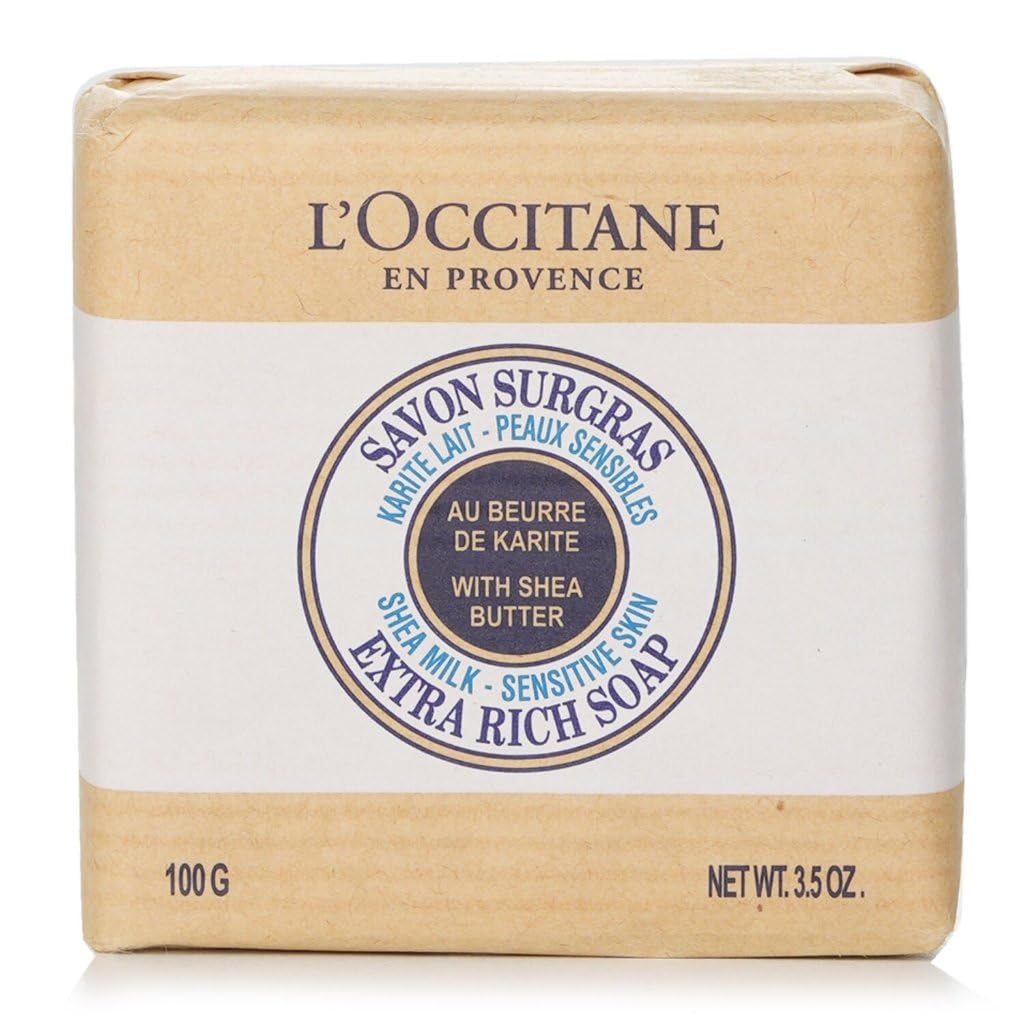 L'OCCITANE Shea Butter Milk Sensitive Skin Extra Rich Soap 100g | Palm Oil Free, Vegan & 99% Readily Biodegradable | Sustainable & Luxury Beauty Body Wash for All Skin Types